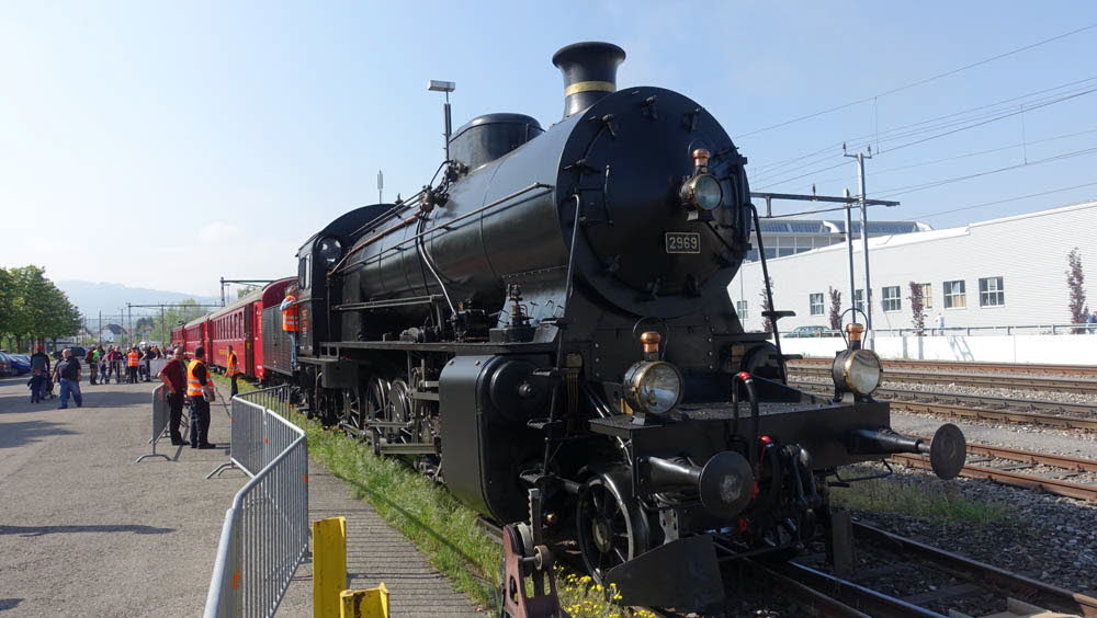 0112 05-05-2018 Bhf Arbon, C 5-6 #2969 Dampf-Pendelzug nach Romanshorn